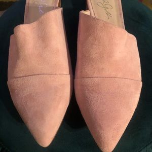 Pink, Suede Mules - Size 9 US